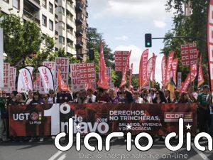 UGT y CCOO claman este 1 de Mayo en Logroño por 'No a la guerra', por más derechos y por una democracia "en riesgo"