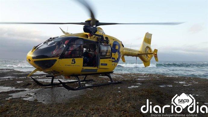 Un helicóptero de Gardacostas halló el pesquero francés hundido en El Franco (Asturias), donde buscan a un tripulante