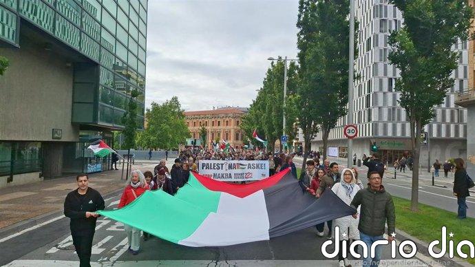 Una manifestación en Pamplona reclama la "ruptura de relaciones" con Israel para parar el "genocidio" en Gaza