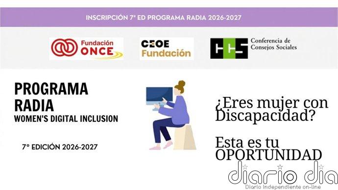 Abierta la convocatoria de la VII edición del Programa RADIA de formación tecnológica para mujeres con discapacidad