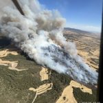 Activado el Plan Especial de Protección Civil por un incendio forestal en Leciñena (Zaragoza)