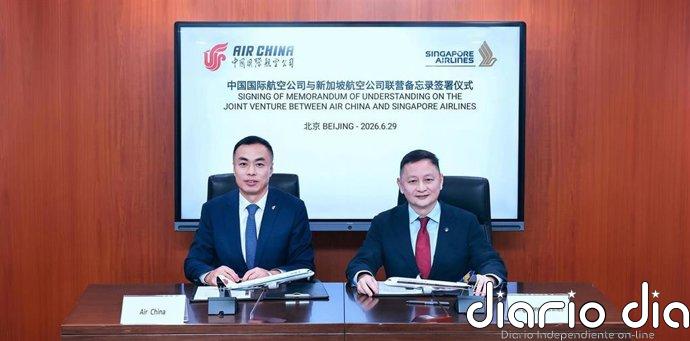 Air China y Singapore Airlines crean una alianza comercial para ampliar su red entre Singapur y China