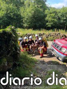 Bomberos rescatan a una perra caída en una sima en un monte de Villasuso en Cieza
