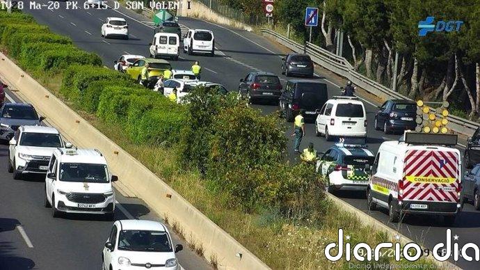Colapso en la Vía de Cintura de Palma: un accidente provoca un atasco kilométrico