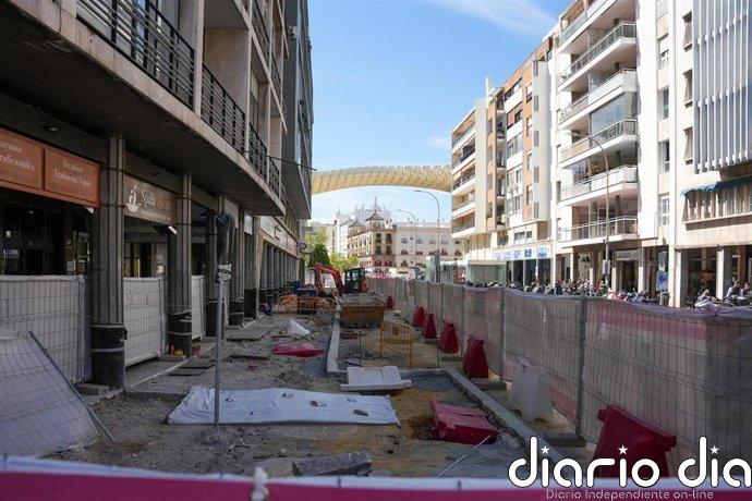Corte de Escuelas Pías dos meses por obras del tranvibús en Sevilla con paradas de Tussam limitadas a Gonzalo Bilbao
