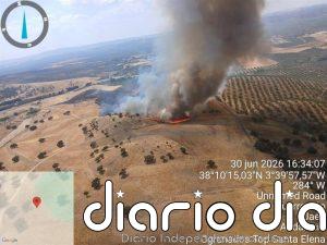 Declarado un incendio forestal en el paraje Cerro Saro, en Guarromán (Jaén)
