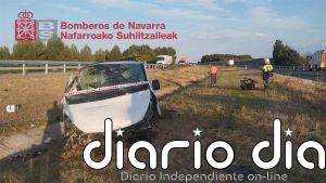Dos heridos tras salirse de la vía en Murchante