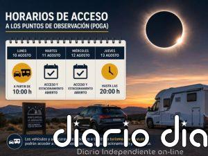 El acceso a los puntos oficiales de observación del eclipse en Aragón se abrirá el 10 de agosto a las 10.00 horas