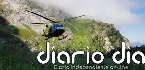 El helicóptero rescata en Camaleño a un senderista vasco de 76 años con esguince en la pierna