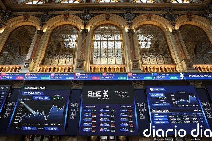 El Ibex 35 apunta a nuevos máximos tras subir un 2,4% en la media sesión, por encima de 18.700 puntos