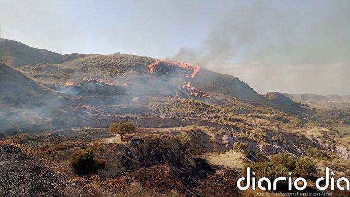 El Infoca da por extinguido el incendio de Carboneras y mantiene controlado el de Mojácar (Almería)