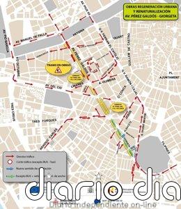El paso inferior de Pérez Galdós de València permanecerá cerrado excepcionalmente hasta el próximo miércoles