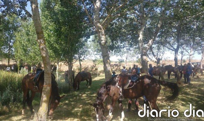El VI Encuentro Ecuestre Trotacalles reúne 30 de caballos y numerosos aficionados en San Esteban de Litera (Huesca)