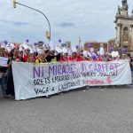 Empieza la manifestación docente en Barcelona que coincide con la visita del Papa