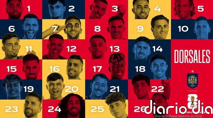 España anuncia sus dorsales para el Mundial: Lamine Yamal mantiene el 19 y Gavi recupera el 9