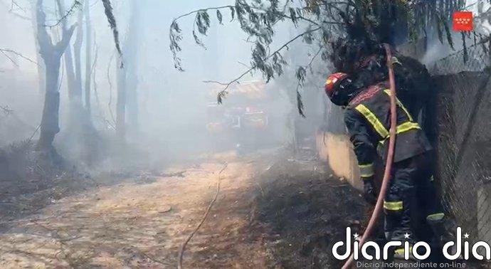 Estabilizado un incendio de vegetación en Villaviciosa que obliga a confinar a algunos vecinos