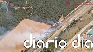 Estabilizado un incendio de vegetación junto a la AP-15 en Muruarte de Reta