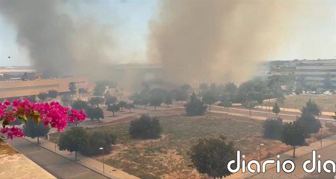 Evacuados vecinos de la Urbanización Java de Mairena del Aljarafe (Sevilla) por un incendio urbano
