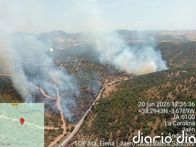 Extinguido el incendio forestal declarado en La Carolina (Jaén)