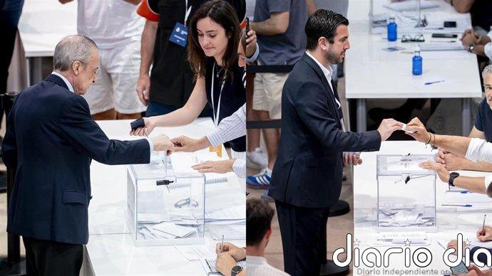 Florentino Pérez y Enrique Riquelme votan en Valdebebas