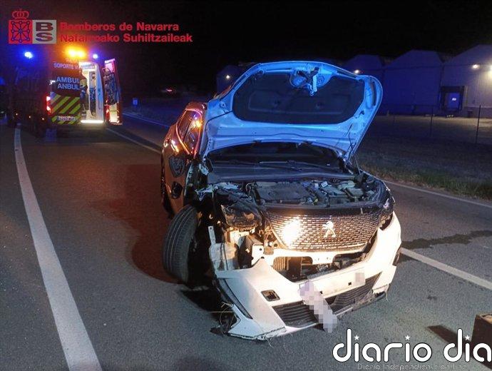 Herida leve en una salida de vía en Marcilla