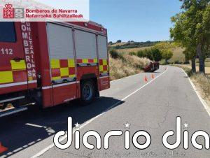Herido un hombre de 78 años tras salirse de la vía y volcar en Abárzuza