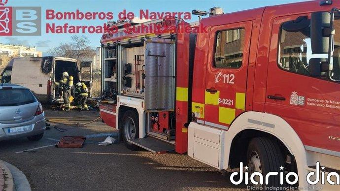La caída de un rayo causa un incendio en un pinar de Corraliza de Cascajos (Caparroso)