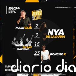 La Fundación Cajasol llena de música julio en Huelva con la undécima edición de 'Los Jueves en la Calle'