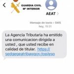 La Guardia Civil de Navarra alerta de una campaña de SMS fraudulentos que suplantan a la Agencia Tributaria