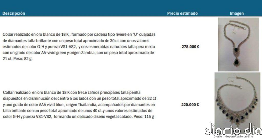 Las joyas de Zapatero: collares de 500.000 euros con zafiros y esmeraldas de Tailandia y Zambia, pulseras o pendientes