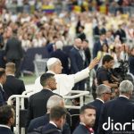 León XIV en el Bernabéu: "¡Hoy la Iglesia de Madrid ha hecho un golazo para siempre!"