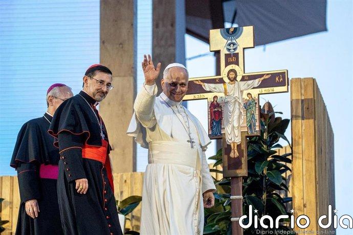 León XIV regresa a la Nunciatura tras más de 12 horas de actividad en su primera jornada de viaje