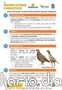 Los cazadores inician una nueva campaña de censos de bandos de perdiz para evaluar el éxito reproductor de la especie