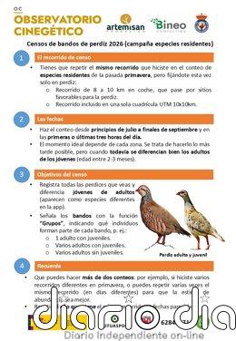 Los cazadores inician una nueva campaña de censos de bandos de perdiz para evaluar el éxito reproductor de la especie