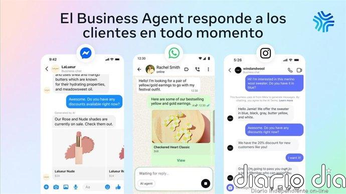 Meta presenta un agente comercial disponible las 24 horas y en idioma local en WhatsApp, Messenger e Instagram
