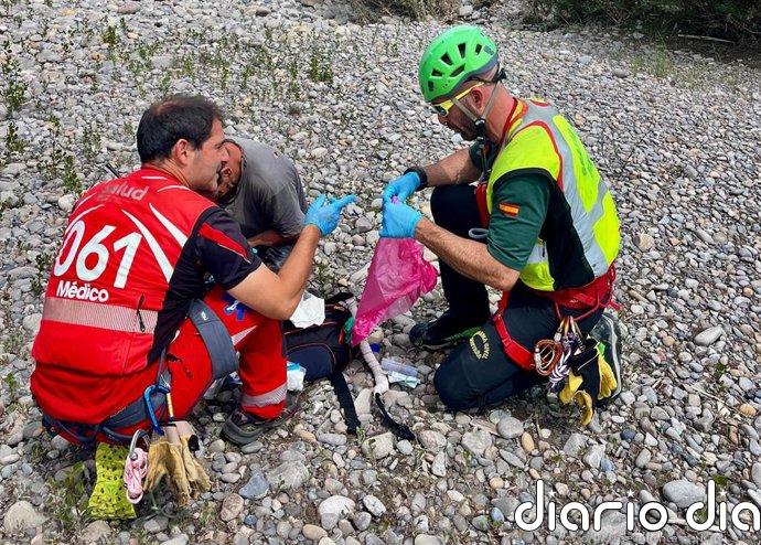 Rescatado un barranquista francés con el fémur fracturado tras saltar a una poza en Bielsa (Huesca)