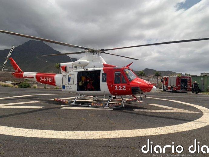 Rescatado un hombre de 66 años en helicóptero tras sufrir una caída en un sendero en La Orotava, Tenerife