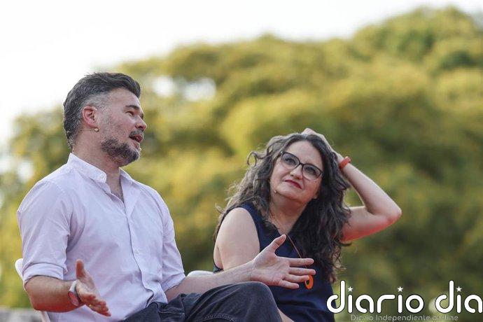 Rufián pide a Oltra aprovechar la "oportunidad histórica" para unir a la izquierda y llama a abandonar las "diferencias"