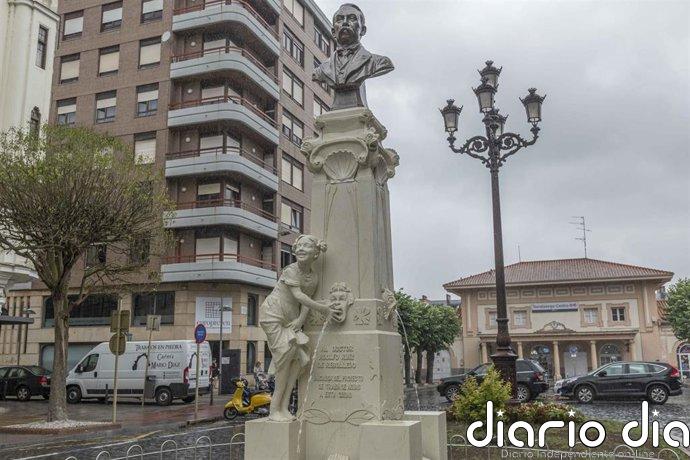 Torrelavega recupera la fuente y el busto del doctor Adolfo Ruiz de Rebolledo
