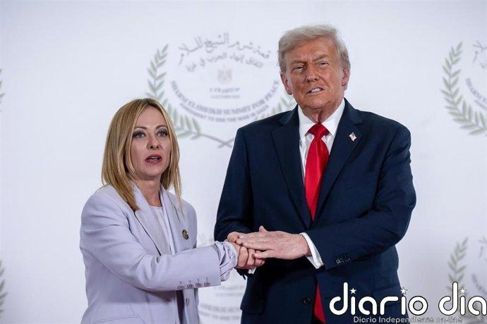 Trump dice que se fotografió "por pena" con Meloni y la primera ministra contesta que Italia "no suplica"