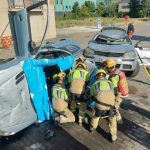 Un equipo de Bomberos de Logroño, en una competición nacional de salvamento de víctimas de accidentes de tráfico