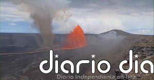 Un torbellino golpea una cámara que grababa la erupción del volcán Kilauea