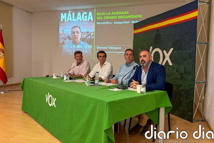 Vox alerta que Málaga es "epicentro del crimen organizado" en Europa y critica la "connivencia política por omisión"