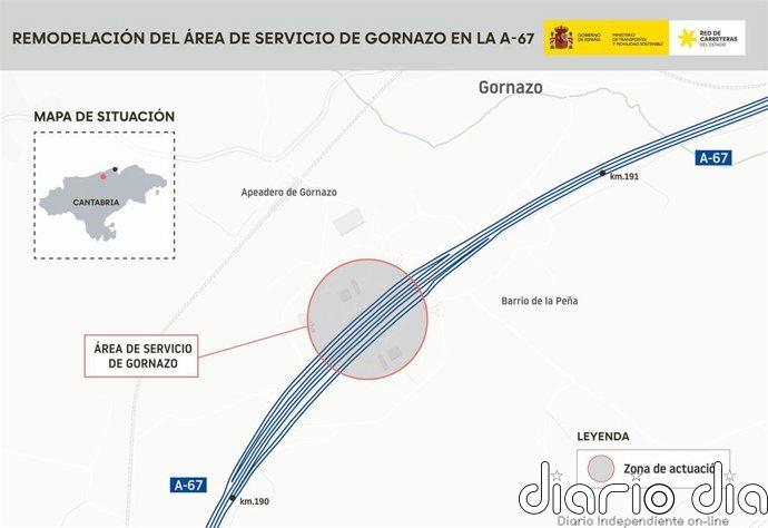 A información pública el anteproyecto de remodelación del área de servicio de Gornazo por 14,65 millones