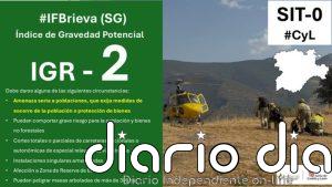 Activo un incendio de gravedad 2 en Brieva (Segovia) ante amenaza seria a poblaciones o bienes