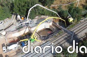 Adif finaliza las tareas de reposición del terreno afectado por el socavón de Montcada (Barcelona)