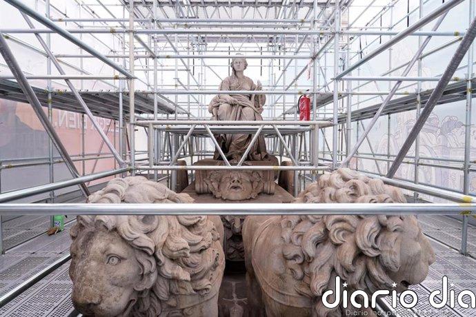 Agotadas en poco más de una hora las 2.640 plazas para visitar la restauración de la Fuente de Cibeles