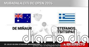 Alex de Minaur - Stefanos Tsitsipas, en directo hoy: sigue el partido de Mubadala Citi DC Open