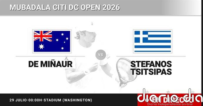 Alex de Minaur - Stefanos Tsitsipas, en directo hoy: sigue el partido de Mubadala Citi DC Open