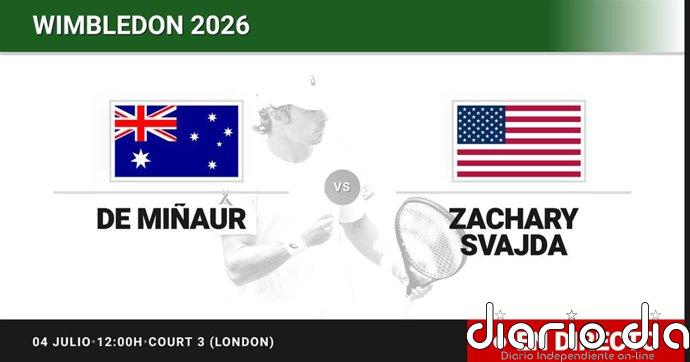 Alex de Minaur - Zachary Svajda, en directo hoy: sigue el partido de Wimbledon ATP